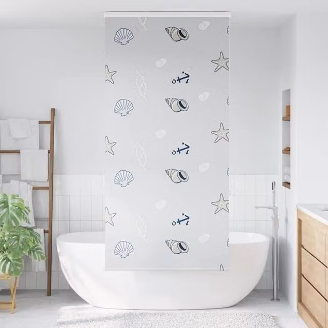 Berkfield Home Shower Roller Blind with Cassette, White, W: 110 cm, H: 240 cm (Fabric Width: 106 cm)
