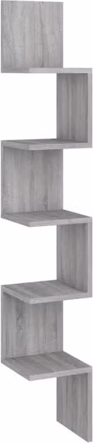 Berkfield Home Wall Mounted Corner Shelf in Grey Sonoma, W/D/H: 20 x 20 x 127.5 cm – 1