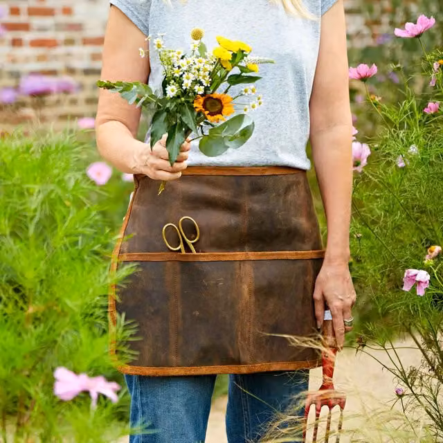 Paper High Brown Buffalo Leather Gardening Tool Belt
