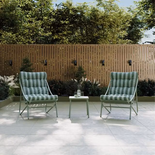 Charles Bentley Porto Stripe 2 Seater Bistro Set in Green