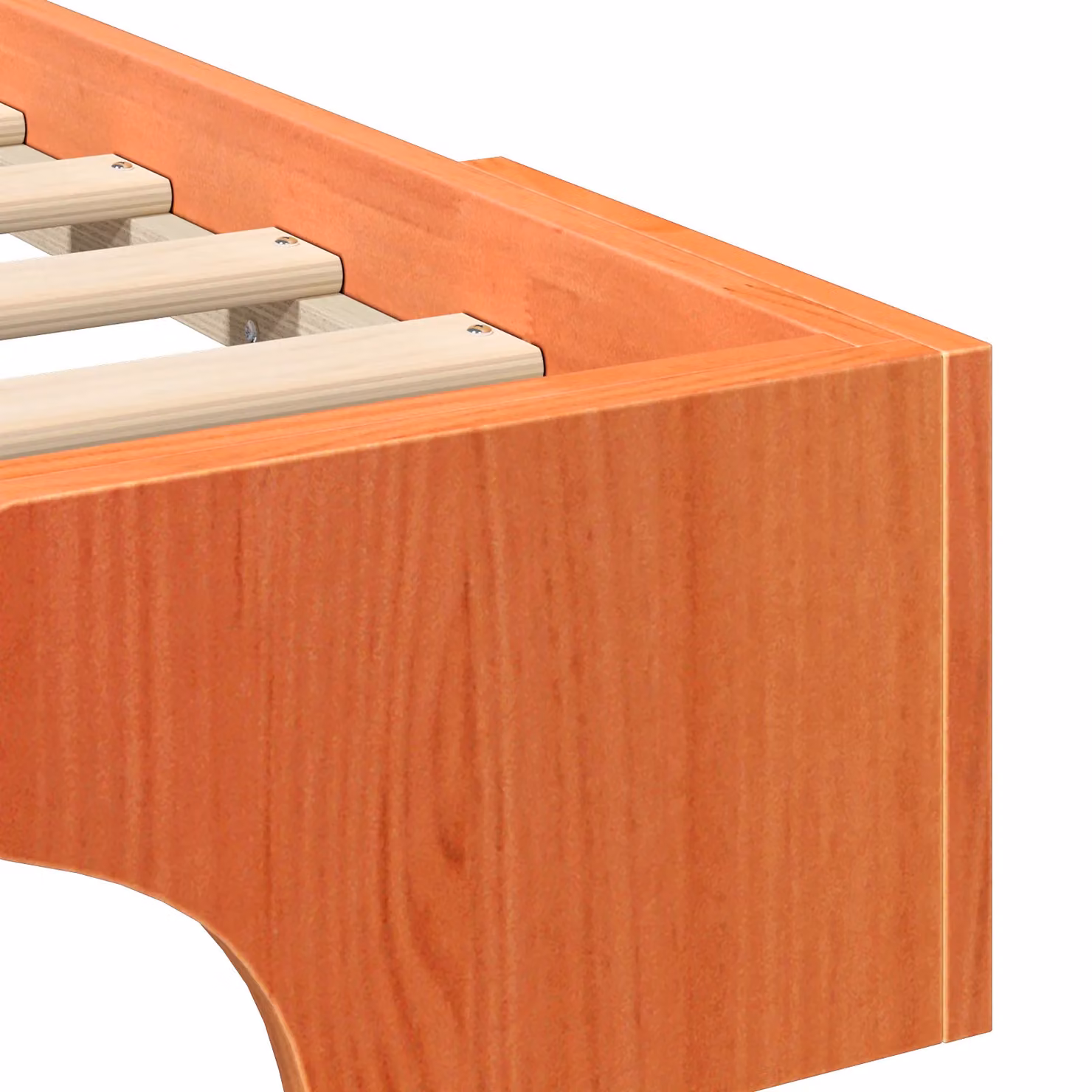 Berkfield Home Floor Bed Frame with Storage in Brown, Solid Pine Wood, W/D/H: 200 x 220 cm – 3