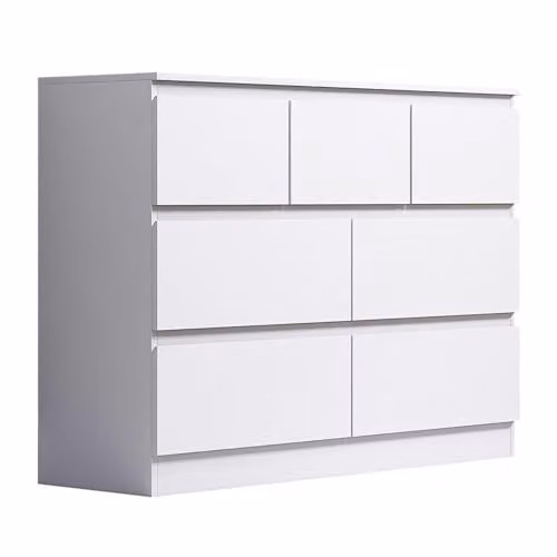 FWStyle Merchant 7 Drawer Chest in Matt White, W/D/H: 106 x 40 x 81 cm – 1