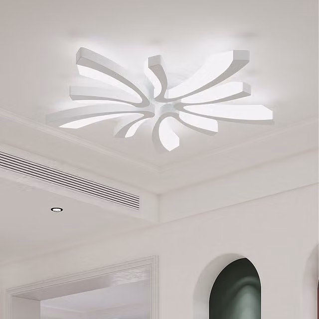 Komore Modern White LED Semi-Flush Ceiling Light