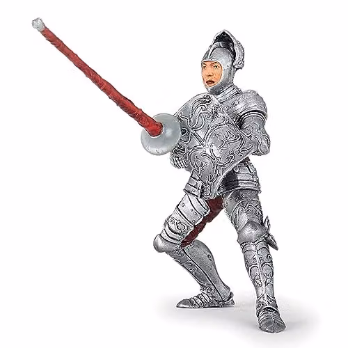 Papo Realistic Armoured Knight Figure in Silver and Multicolour, Fantasy & Medieval Collection