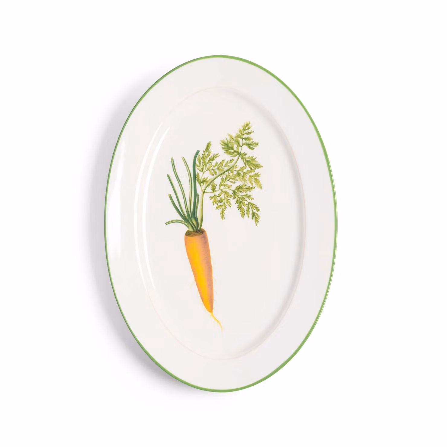 &Klevering Carrot Bone China Dinner Plate in Green and White
