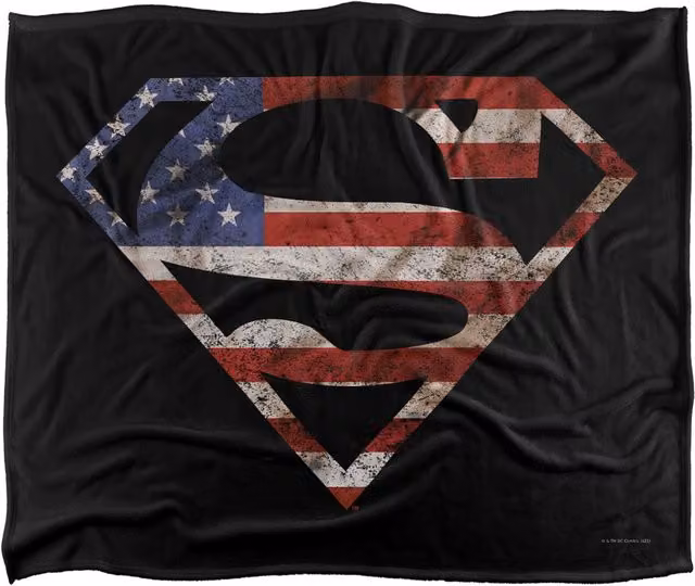 DC Comics Superman Super Patriot Silky Touch Super Soft Throw Blanket, White, W/D/H: 152 x 127 cm – 7