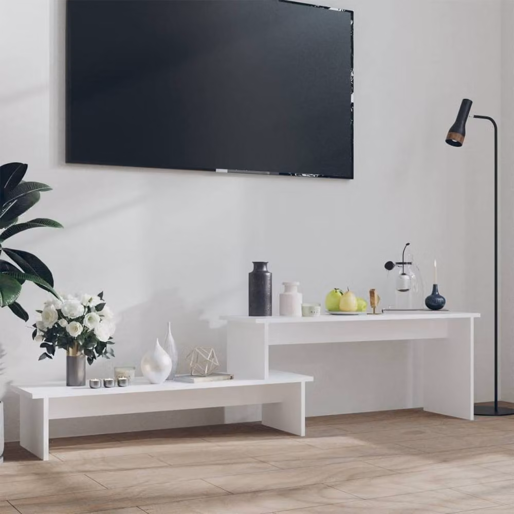 Berkfield Home White TV Cabinet in Matt MDF, W/D/H: 180 x 30 x 43 cm – 2