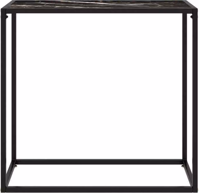 Berkfield Home Modern Black Console Table with Tempered Glass, W/D/H: 80 x 35 x 75 cm – 1