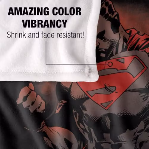 Warner Bros. Superman Red Son Super Soft Fleece Throw Blanket, Red and Multicolour, W: 127 cm x D: 127 cm x H: 152.4 cm – 3