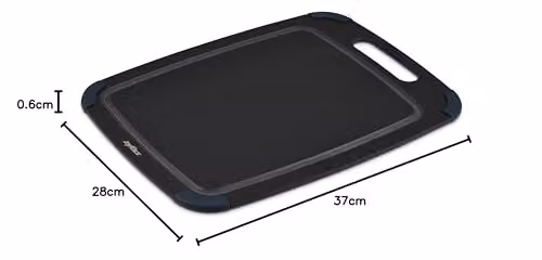 Zyliss Medium Black Recycled Wood Fibre Non-Slip Kitchen Chopping Board with Groove – 11