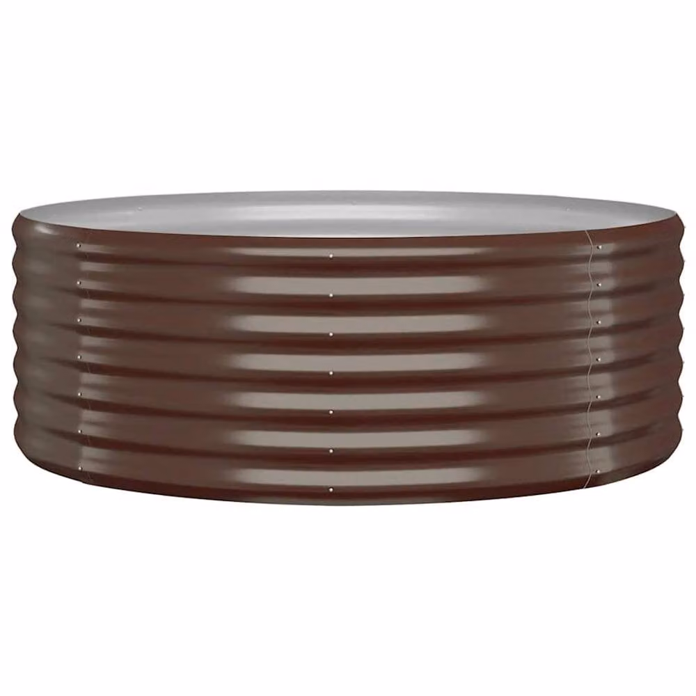 Berkfield Home Garden Raised Bed in Brown Powder-coated Steel, W/D/H: 100 x 100 x 36 cm – 3