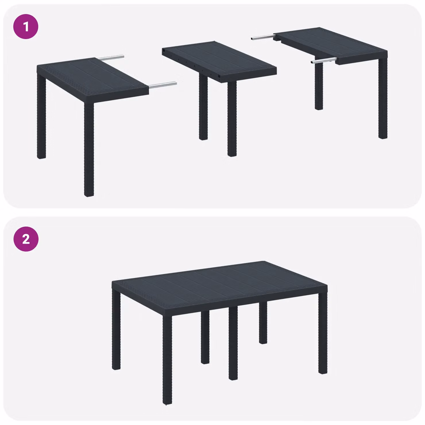 Berkfield Home Anthracite Poly Rattan Garden Table W/D/H: 150 x 100 x 73 cm – 5