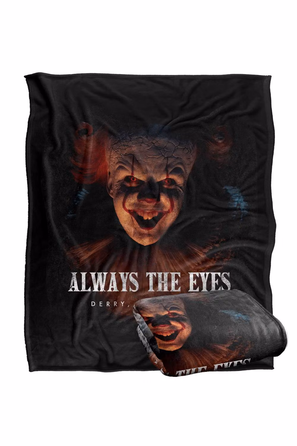 Warner Bros. Welcome To Derry Pennywise Always The Eyes Super Soft Fleece Throw Blanket, Multicolour, W: 91.44 cm x D: 147.32 cm – 7