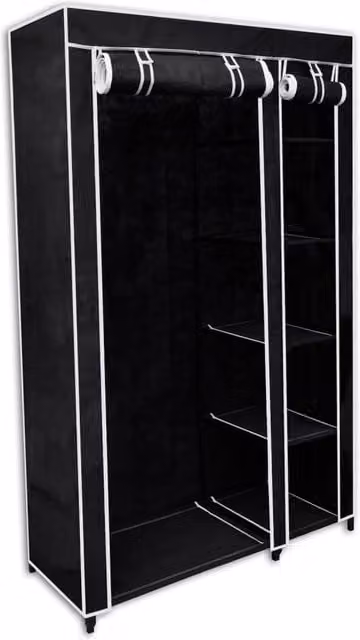 Berkfield Home Folding Wardrobe in Black, W/D/H: 110 x 45 x 175 cm
