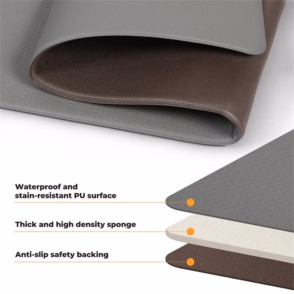 Kelvenix 2 Piece Grey Non-slip Woven Kitchen Mat Runner Set, Diameter: 100 cm – 3