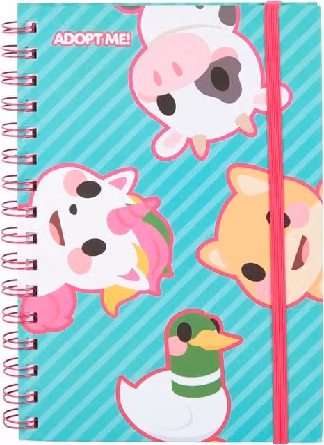 Adopt Me Blue A5 Lined Wiro Notebook with Bookmark and Softcover