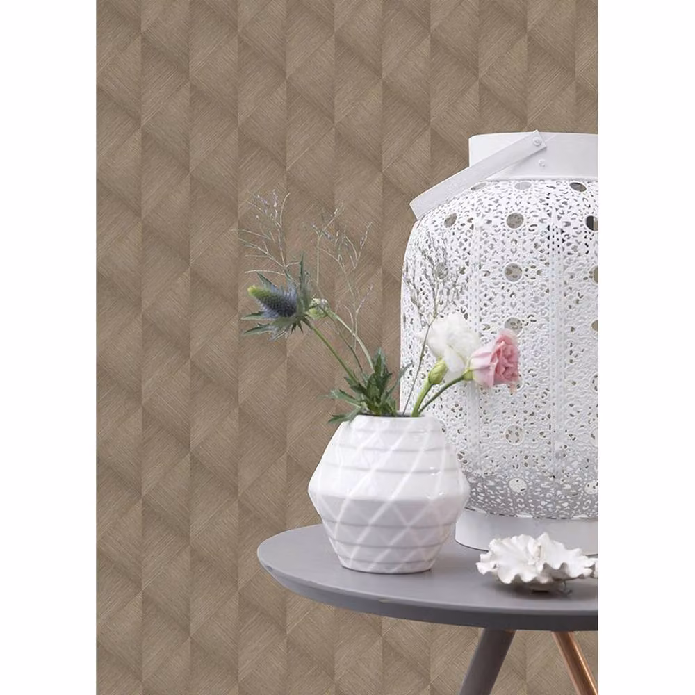 Rasch Tropical House Geometric Textured Non-Woven Vinyl Wallpaper in Beige and Sand – 2