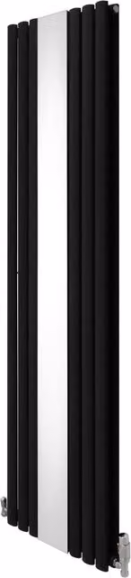 Monstershop Oval Panel Mirror Radiator in Black, Width: 50 cm