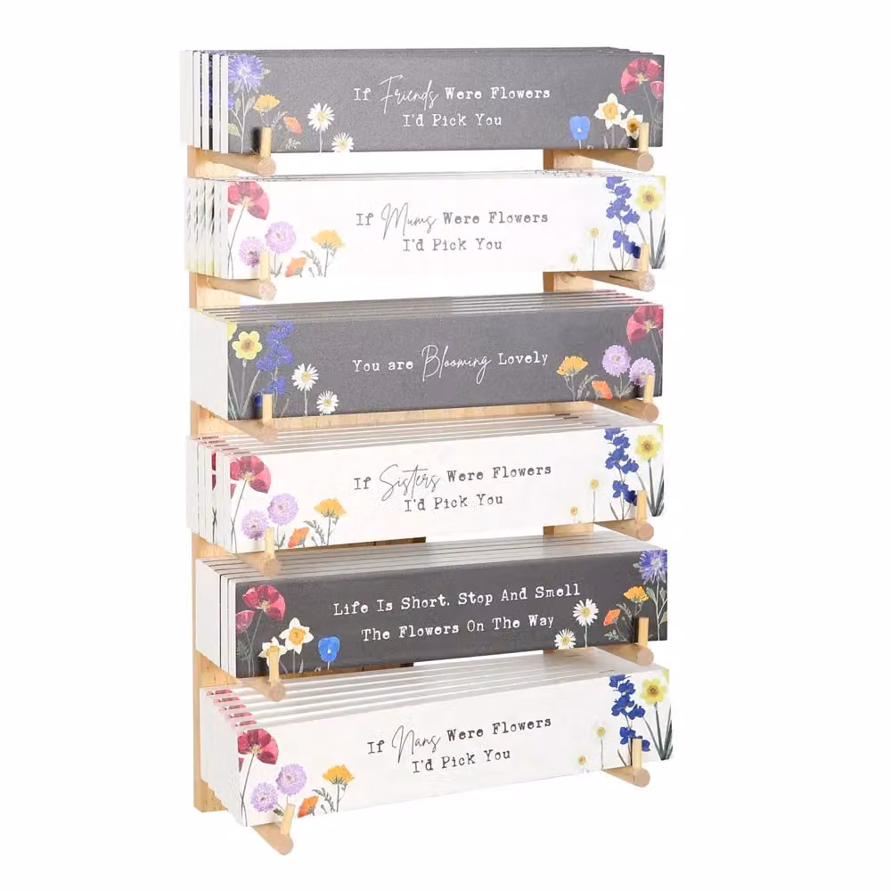 Something Different Wild Flowers Hanging Wall Plaque Pack of 36 in Black and Multicolour – 2
