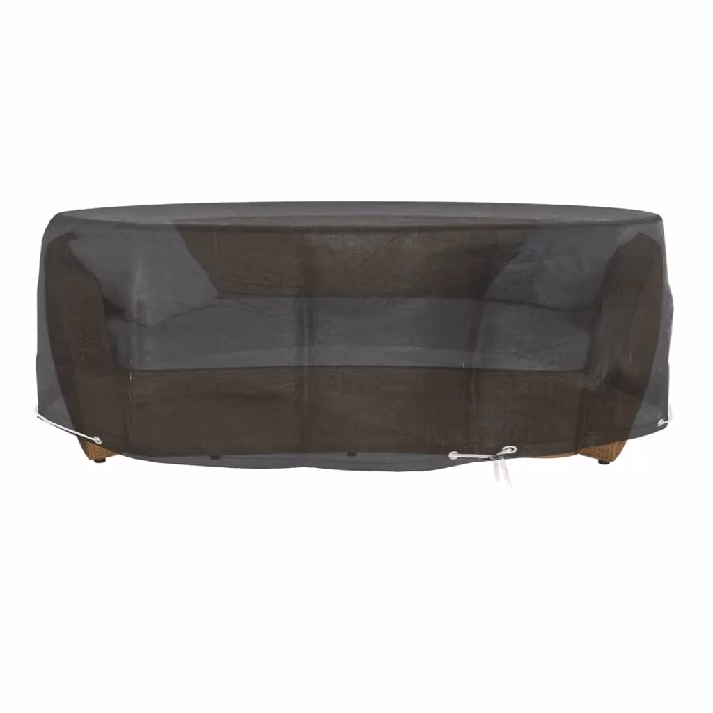 Berkfield Home Island Lounge Covers, 2-Piece Set in Black, Water-Repellent with 8 Eyelets, Diameter: 188 cm, Height: 50 cm – 2