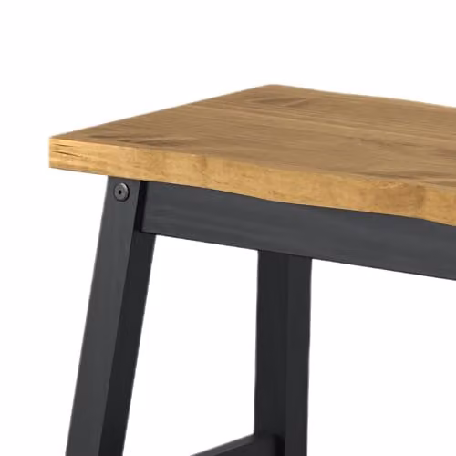 Core Corona Set of 2 Small Black Dining Benches in Solid Pine Wood – 5