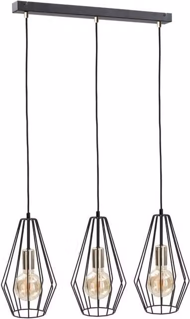 Netlighting Lex Bar Pendant Ceiling Light in Gold and Black, 60 cm, 3x E27