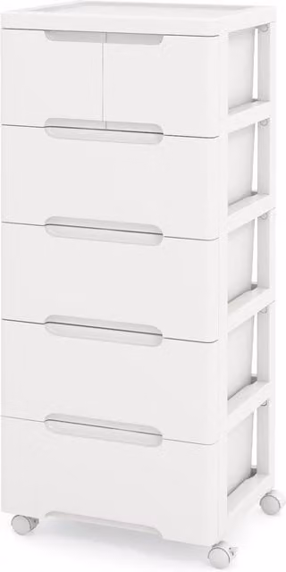 Costway Vertical Rolling Storage Cabinet in White