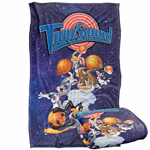 Warner Bros. Space Jam Tune Squad Silky Touch Super Soft Fleece Throw Blanket, Multicolour, W: 91 cm, D: 147 cm – 1