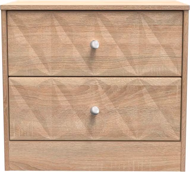 Ready Assembled 2 U Memphis 2 Drawer Side Table in Light Oak