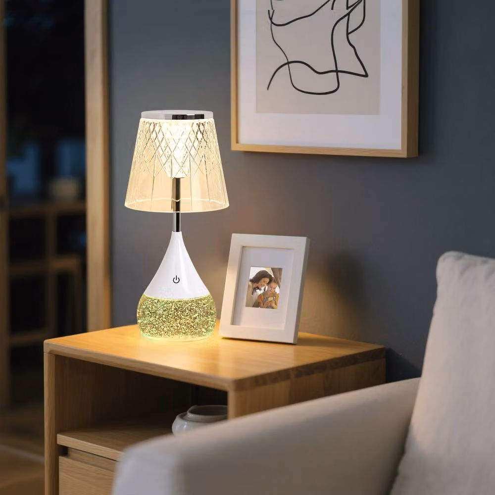 Harper Living RGB LED Table Lamp, White Touch Control Dimmable Water Base Mood Light with Multicolour Effect – 3