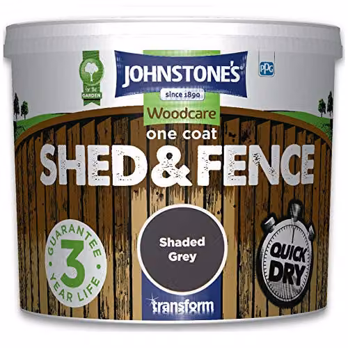 Johnstone's One Coat Shed and Fence Paint in Shaded Grey, 9L