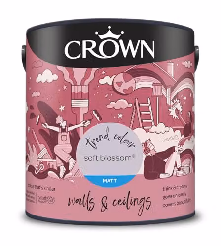 Crown Soft Blossom Pink Matt Emulsion Water Based 2.5l – 2