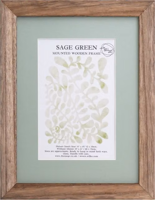 The Port. Co Gallery Minimalist Rectangular Wooden Photo Frame, Green, W: 15.24 cm, H: 10.16 cm