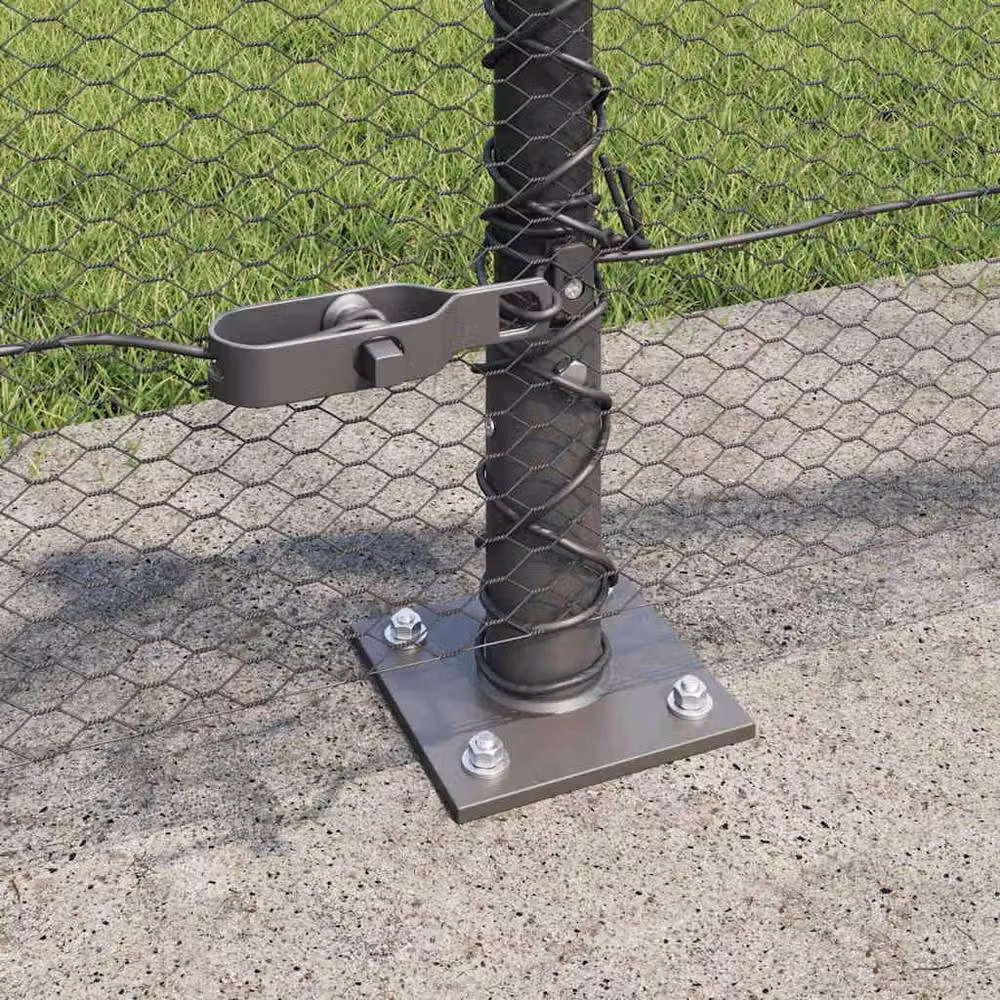 Berkfield Home Grey Powder-Coated Steel Hexagon Fence, W: 0.4 m, L: 100 m – 3