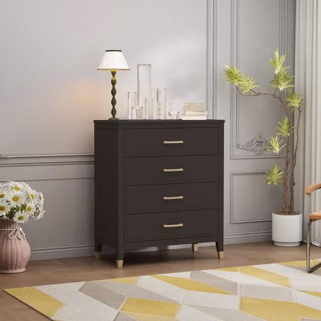 Cabinet Bits Palazzi 4 Drawer Chest in Matt Black
