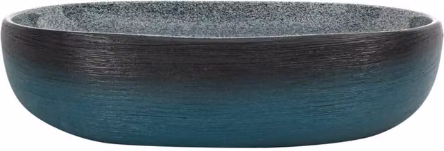 Berkfield Home Oval Ceramic Countertop Basin in Turquoise, W: 59 cm, D: 40 cm, H: 14 cm