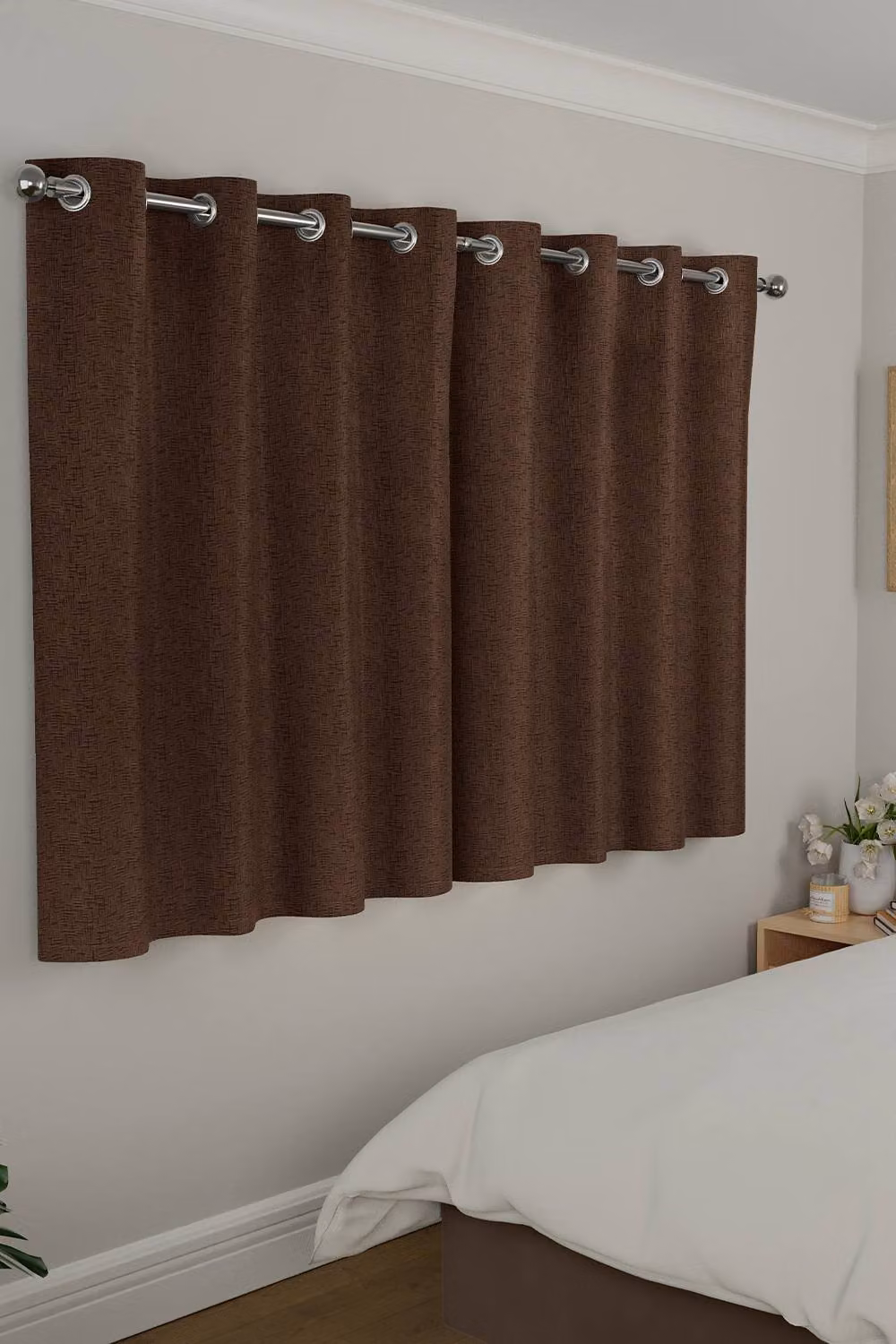 Enhanced Living Plain Thermal Blackout Eyelet Curtains in Brown, Width: 229 cm, Drop: 229 cm – 2