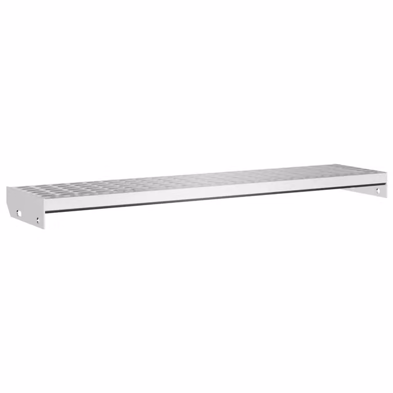 Berkfield Home Grate Step in Silver Galvanised Steel, W/D/H: 100 x 24 x 7 cm