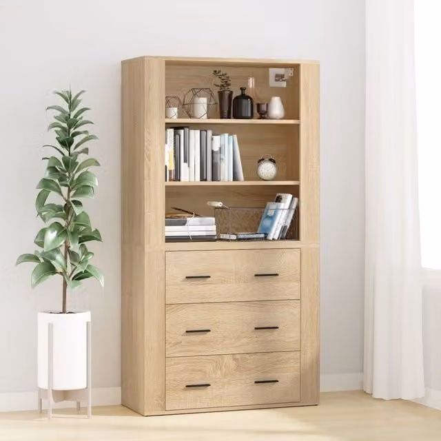 Berkfield Home Sonoma Oak Highboard in Brown