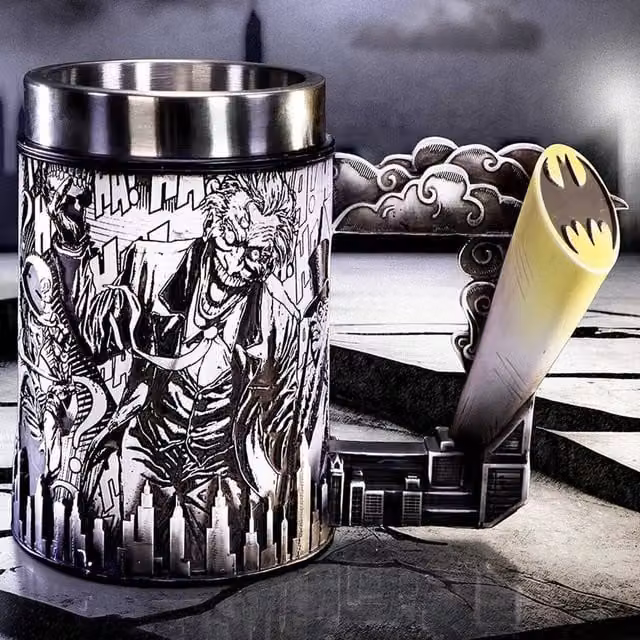 Nemesis Now Batman Super Villains Comic Strip Collectible Tankard, Multicolour, Height: 15.5 cm