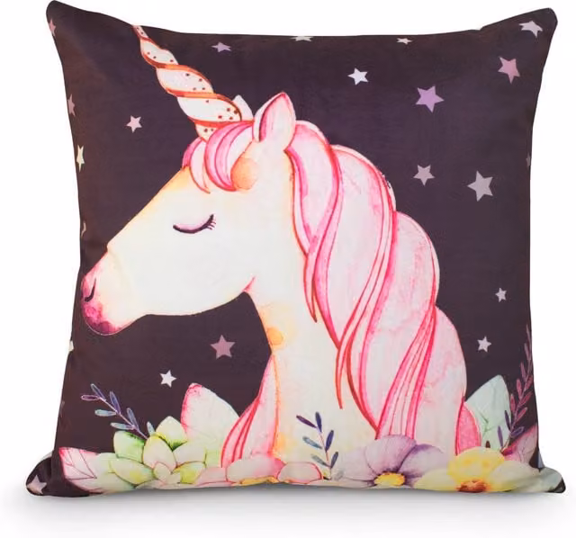 Velosso Graphic Star Printed Square Cushion in Black and Multicolour