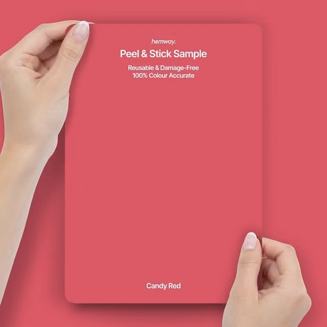 Hemway Interior Paint Sample Swatch in Candy Red (Peel and Stick)