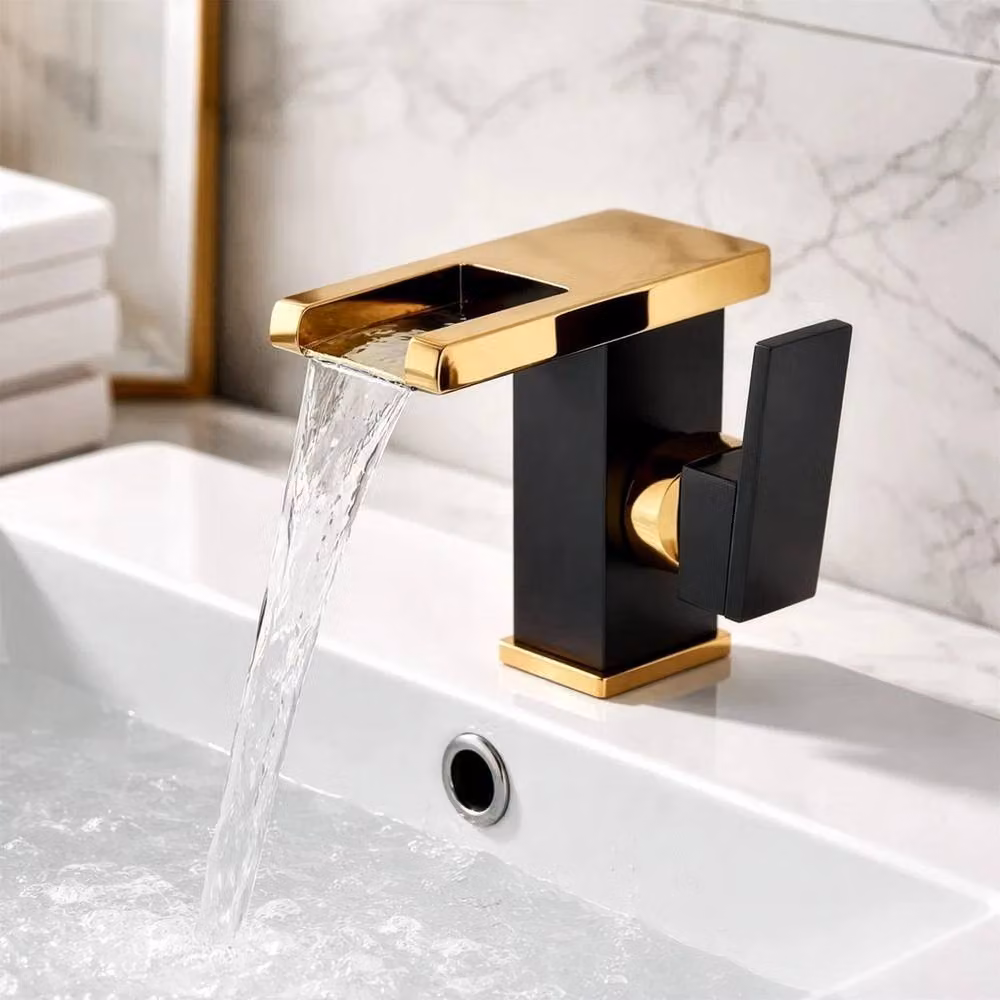 Havendro Waterfall Single Lever Basin Mixer Tap in Matt Black Brass – 3