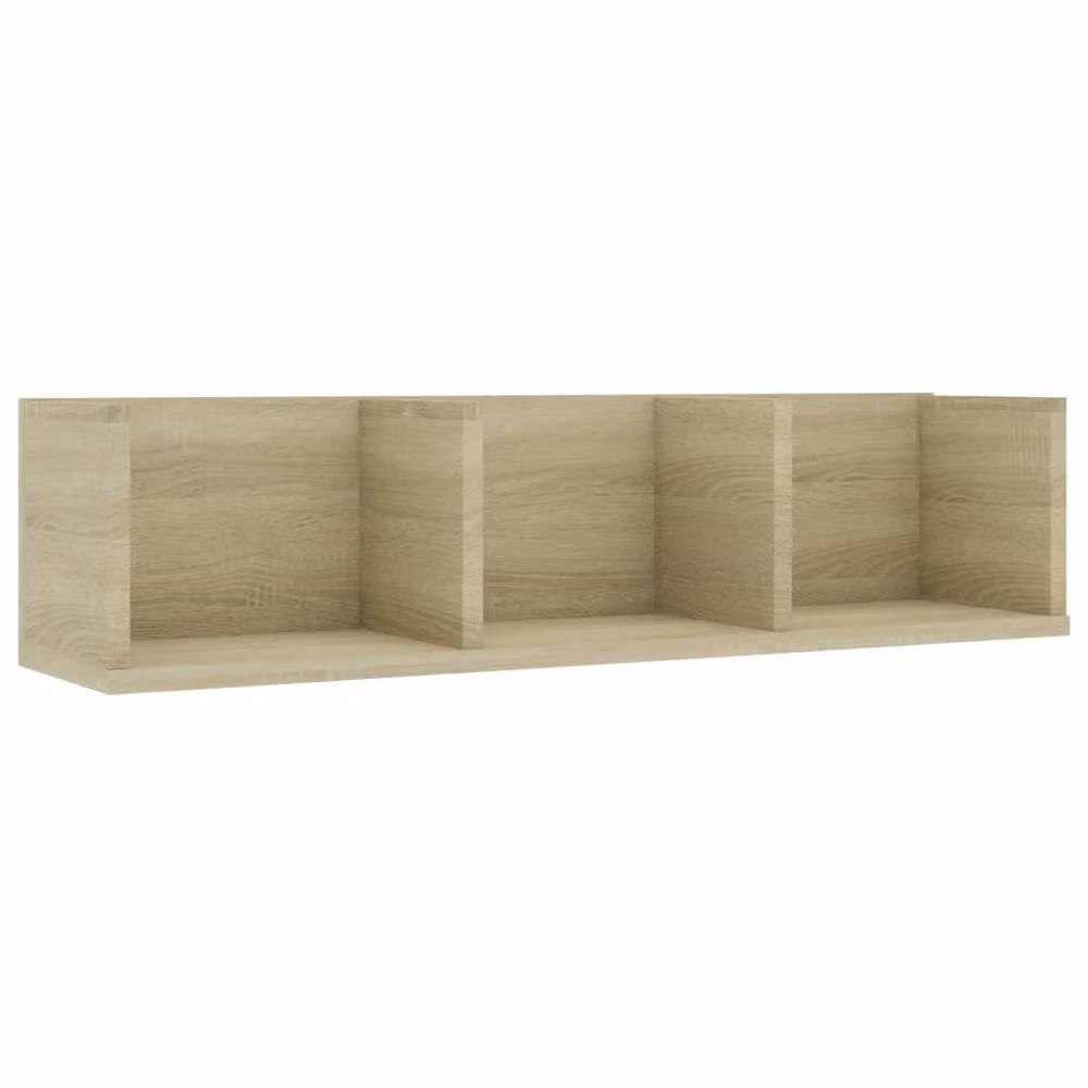 Berkfield Home Sonoma Oak CD Wall Shelf in Beige, W/D/H: 75 x 18 x 18 cm – 3