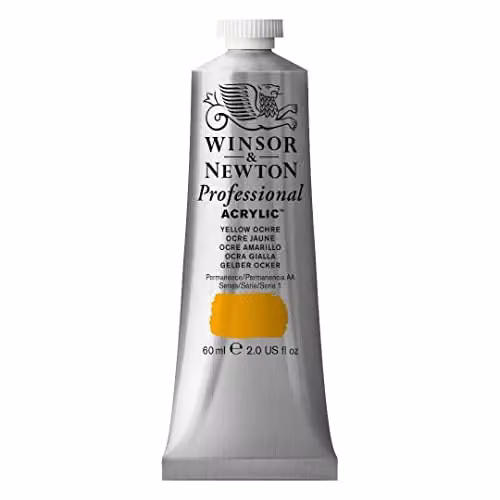 Winsor & Newton Professional Acrylic Colour Yellow Ochre, 60 ml – 1