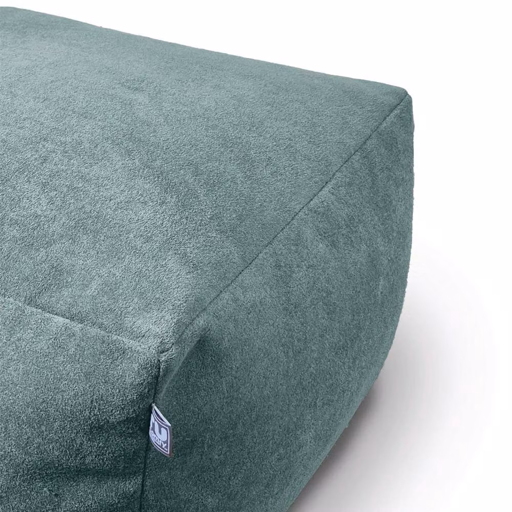 rucomfy Velora Velvet Beanbag Ottoman Pouffe in Blue or Green, W/D/H: 60 x 60 x 36 cm – 3