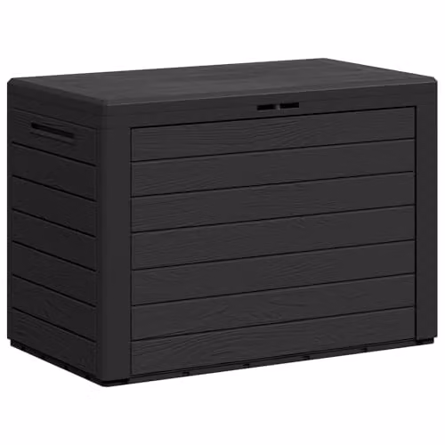 vidaXL Garden Storage Box in Grey Plastic, W: 44 cm, D: 44 cm, H: 55 cm