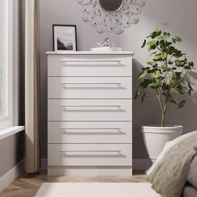 2 U Carlton Large 5 Drawer Chest in Grey