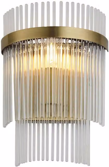 Netlighting Marietta Glass Wall Lamp in Antique Brass and Gold – 1