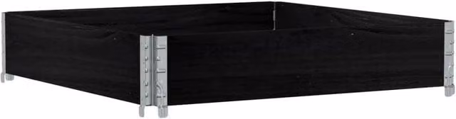 Berkfield Black Wooden Raised Bed Planter with Galvanised Steel, W/D/H: 100 x 100 x 19.5 cm – 1